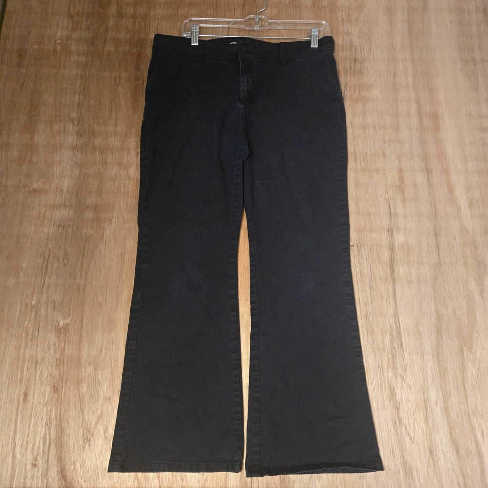 Dickies Crafted for Women Slim Bootcut Twill Work Pants Black Size 12 Short